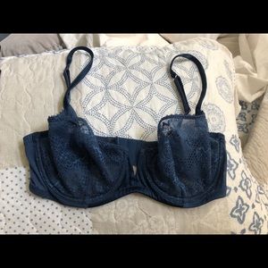 Blue lace bra
